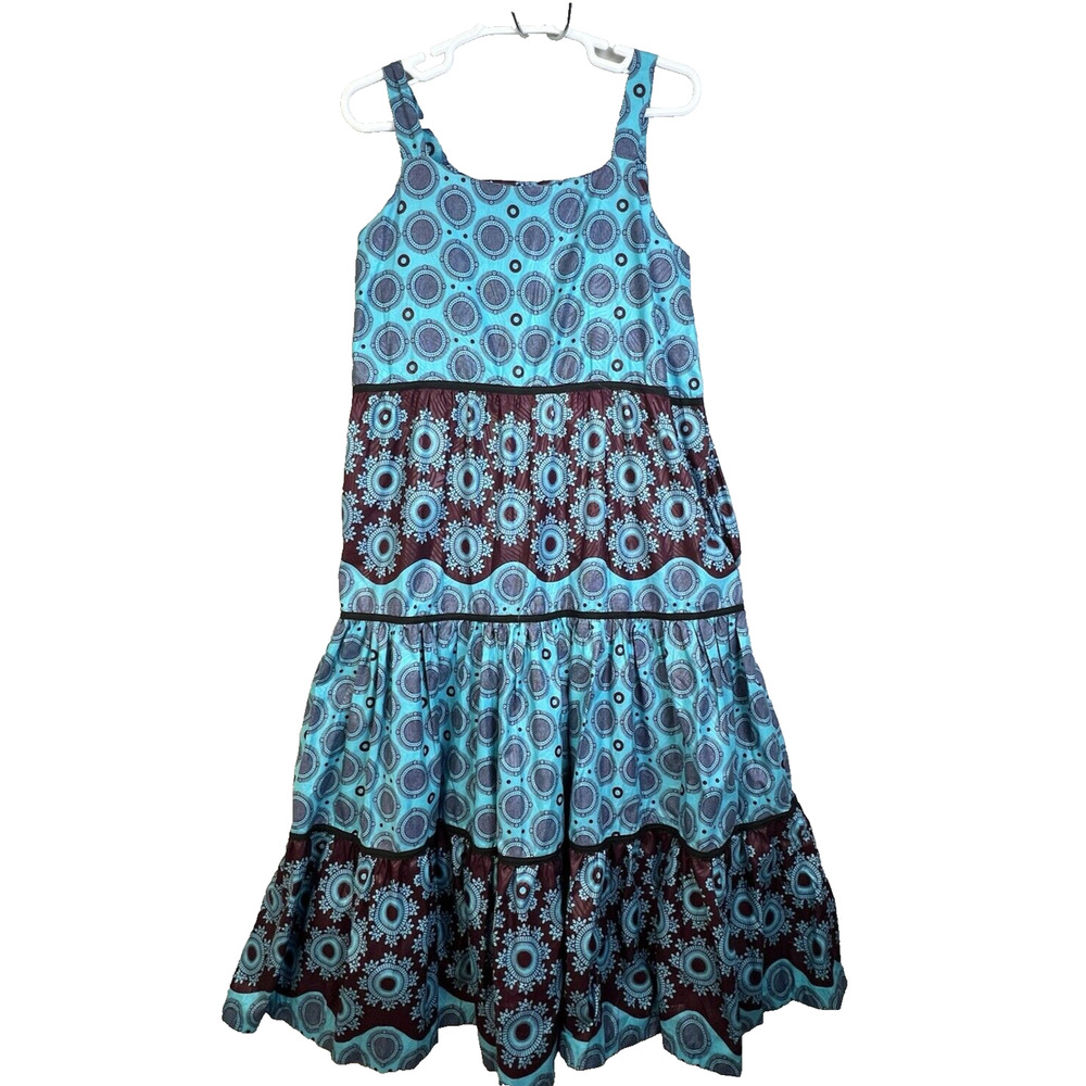 Tiered Simdress Women's XL Blue Prairie Ruffled Beach Casual